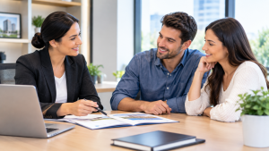 Business finance consultation with clients