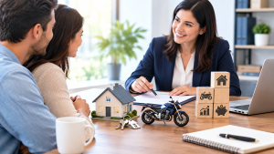 Mortgage broker discussing home loans