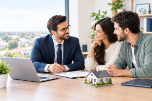 Mortgage broker discussing property finance options