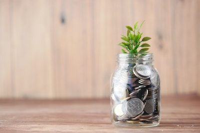 jar full of coins
